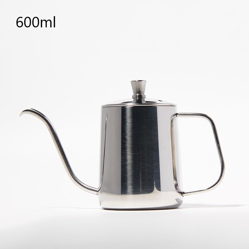 350/600Ml Rvs Koffie Drip Zwanenhals Ketel Pot Theepot Met Deksel Ketel Thee Maker Fles Keuken Accessoires