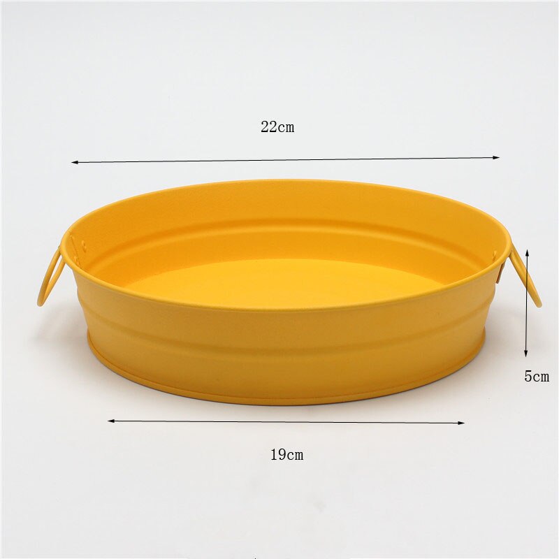 Multi-Purpose Mini Metal Bucket Snack Bucket Food Grade Stainless Steel Ice Bucket Hotel Tableware Marble: Yellow