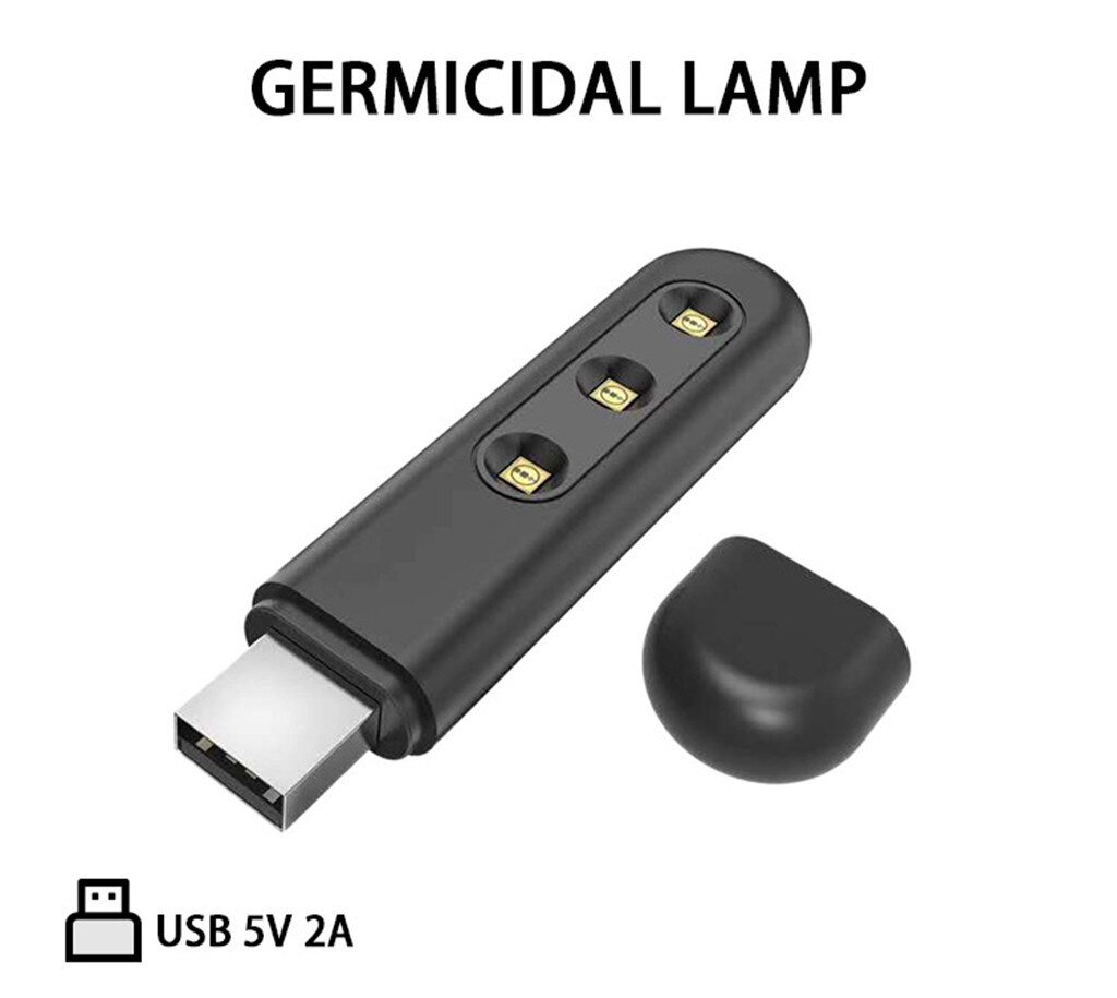 Portable Ultraviolet Lamp UV Sterilizer Light USB Rechargeable Bactericidal Lamp Handheld Disinfection Germicidal LED free ship