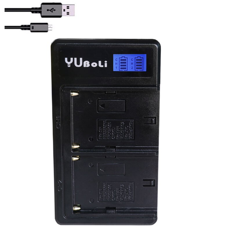 NP-F750 NP-F770 Battery 5200mAh + Dual LCD Charger for Sony Cameras: Charger Only