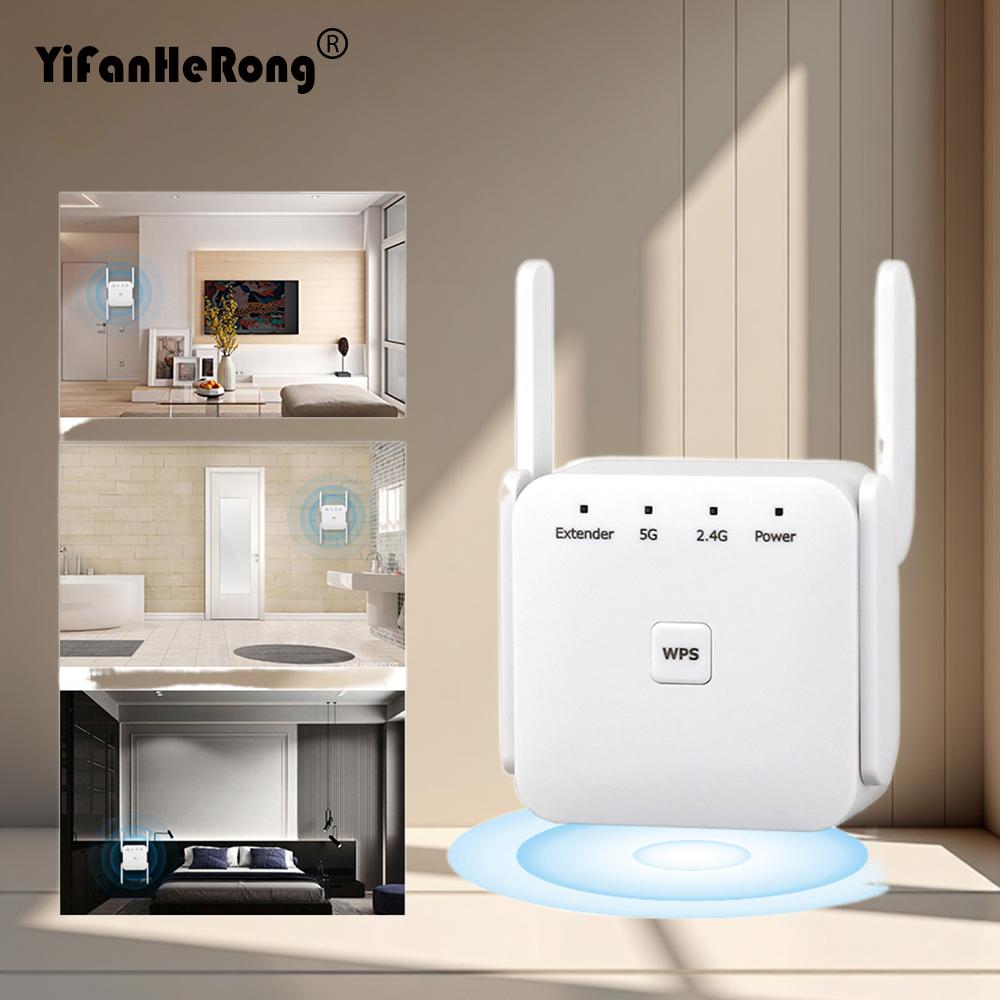 Wireless WiFi Repeater Wi Fi Booster 2.4G/5Ghz Wi-Fi Amplifier 300/1200 M Signal WiFi Long Range Extender Access Point