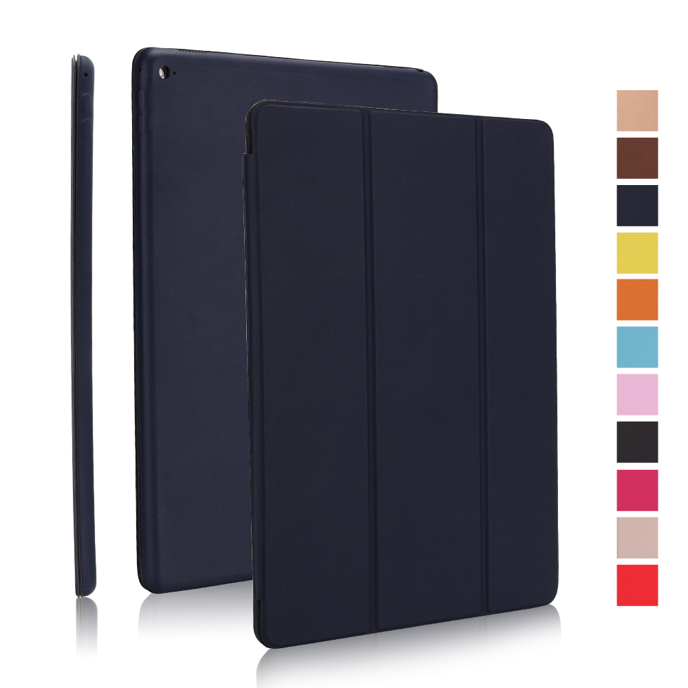 For ipad Pro 9.7 Case A1673 A1674 PU Leather Magnetic Smart Cover for ipad Pro 9.7 Case with Flip Stand: Dark Blue