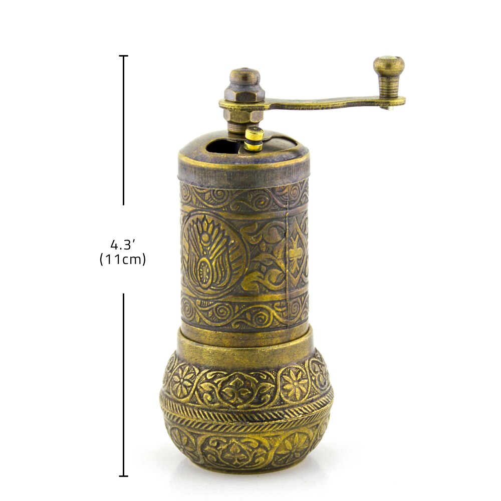Nostalgisk peppar-kaffe-salt-kryddkvarn 4.3 '  - 11 cm.
