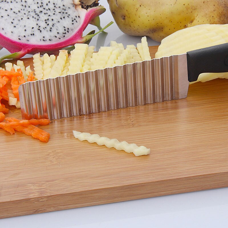 Roestvrij Staal Aardappel Franse Fry Cutter Keuken Tool Golf Mes Fruit Groente Slicer Aardappel Spiraal Snijder Chopper