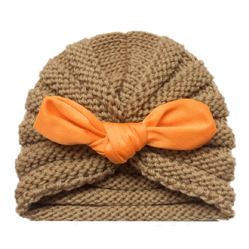 Gorro turbante con Orejas de conejo para niña bebé, turbante, gorro tejido de lana lisa, diadema, sombrero para niño, diadema, gorro para niño, gorro, gorro para chico, niños: coffee