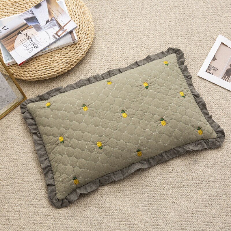 Broderet ananas søvn nakkepude 30*50cm bomuld fyldt af boghvede puder til voksne børn hjemme tekstil gul