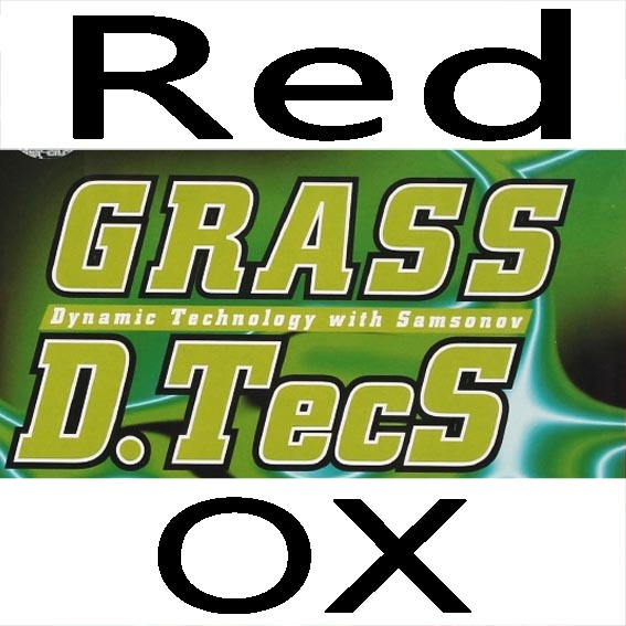 TIBHAR GRASS D.TECS OX sin esponja pips-tenis de mesa de ping pong de goma, de larga defensa: red OX