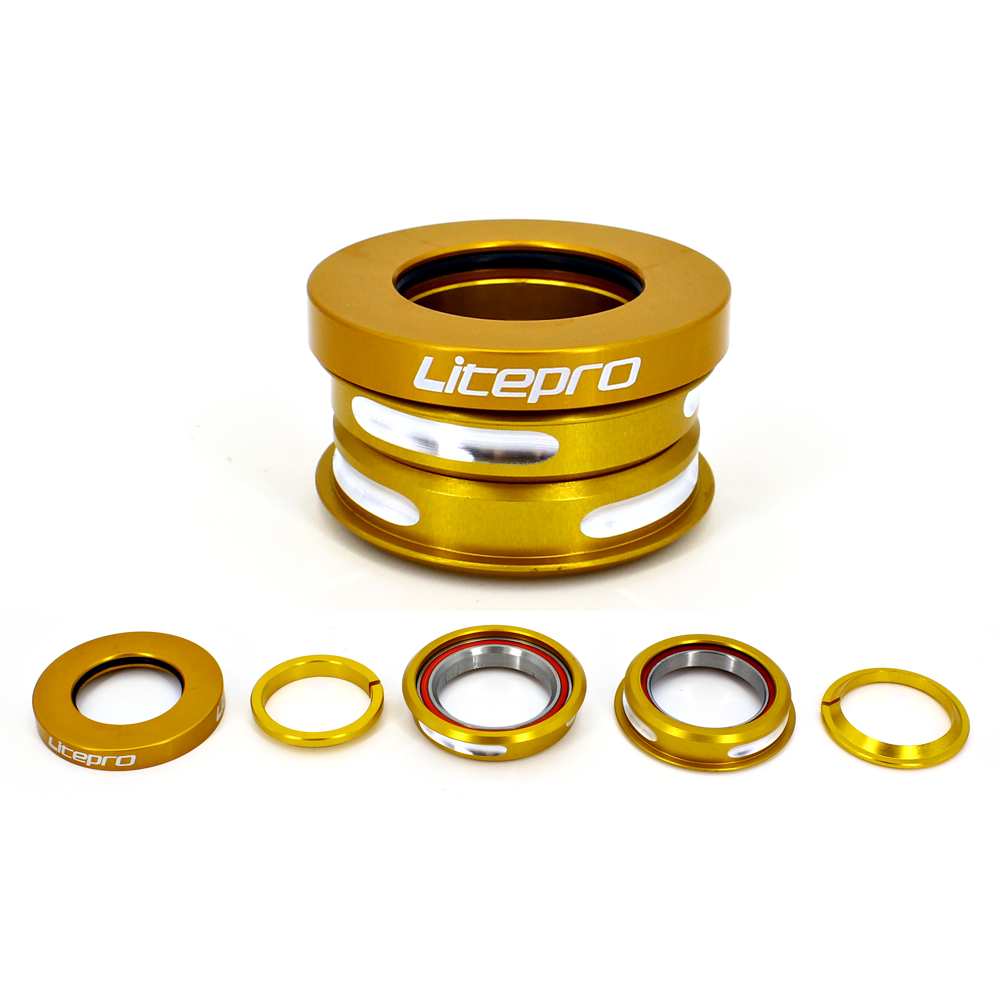 Litepro Vouwfiets Headset Fiets Sealed Bearing Kom Set Headset Cover Kom Set 28.6Mm Bike Frame Vork Balhoofd bmx Onderdelen
