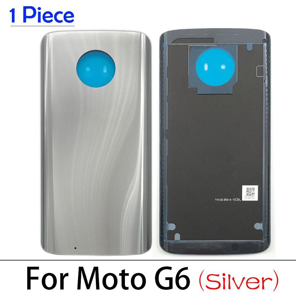 1 sztuk tylna szyba tylna pokrywa dla Moto One / G6 G7 G8 Plus / G7 moc/jeden makro baterii drzwi obudowa baterii tylna pokrywa klej: G6 sliver