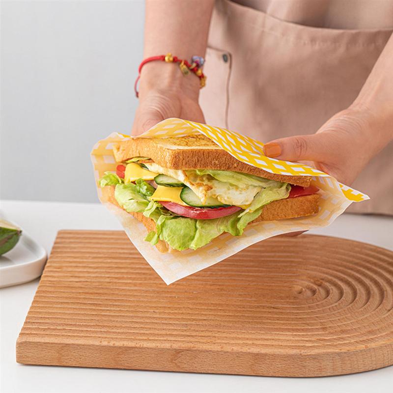 100 stücke Fett-nachweisen Verpackung Papiere Öl-Beweis Sandwich Verpackung Sandwich Packpapier Verpackung Papier Tasche Öl Papier