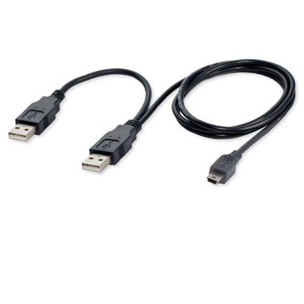 Supply Black White 0.6M USB 2.0 mobile hard disk cable cable dual USB-A male to Micro Mini USB A B C male with power supply