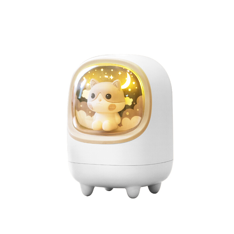 M08/M23 350 / 200ML Evaporative Air Humidifier Wireless Space Capsule Cute Pet Mist Maker With LED Night Lamp: M23 White