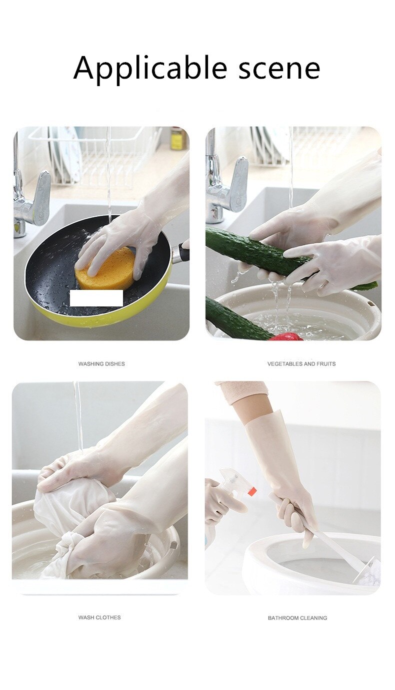 Guantes para lavar el hogar Súper duradero resistente al desgaste y resistente al agua para la cocina, limpieza del hogar, lavado de platos, nitrilo de látex