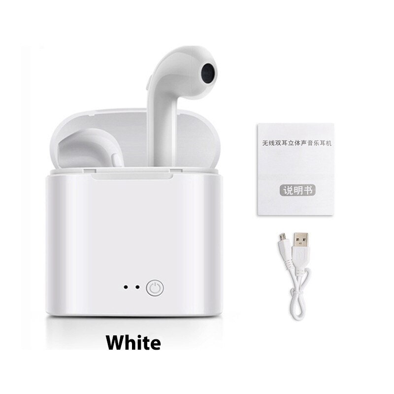 Auriculares i7s i9s tws auriculares inalámbricos con Bluetooth, auriculares estéreo 5,0 de sonido HiFi, Auriculares deportivos para llamadas de teléfono, todos los teléfonos inteligentes: i7s-White