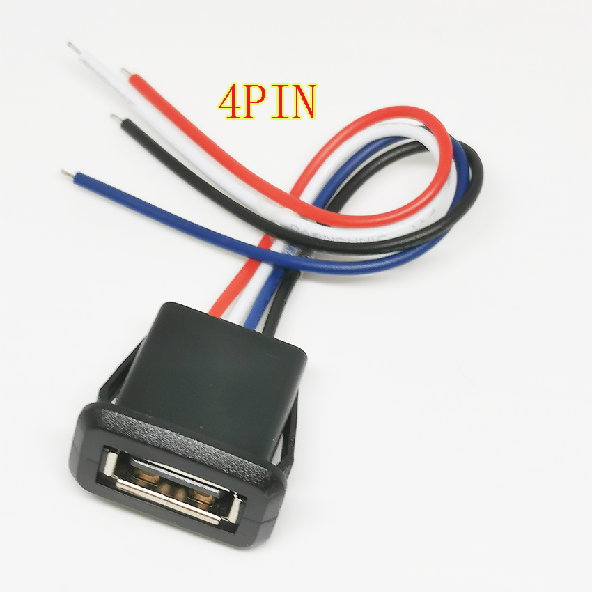 1pc USB 2.0 Female Power Jack USB2.0 2Pin 4Pin Charging Port Connector With PH2.0 Cable Electric Terminals USB Charger Socket: Lavender / 5-9Pcs