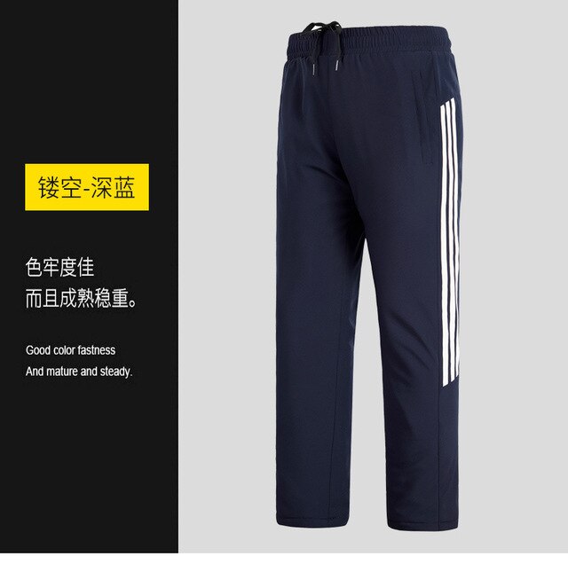 8XL Mannen Sport Winter Warme Broek Buiten Fleece Running Thicken Joggingbroek Rits Training Cargo Broek Streetwear Mannen: H18 Blue Unloadable / 6XL