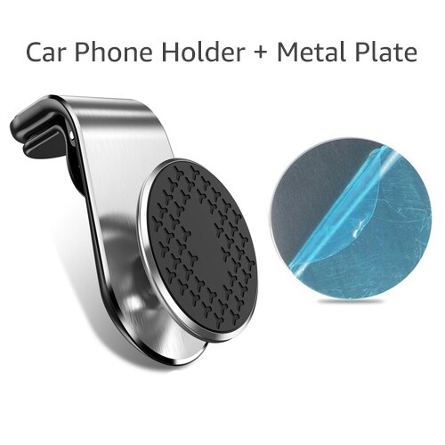 360 Metalen Magnetische Auto Telefoon Houder Voor Samsung S20 Huawei P40 Xiaomi 11 10 Magneet Gps Mount Houder Stand Voor iphone 12 11X7: Silver Rotate Holder