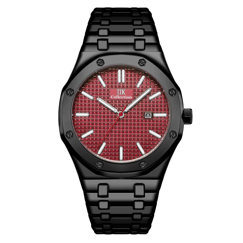 Trend Man Kalender Zakelijke Roestvrij Stalen Band Waterdicht Noctilucent Quartz Liefhebbers Horloge: AG6