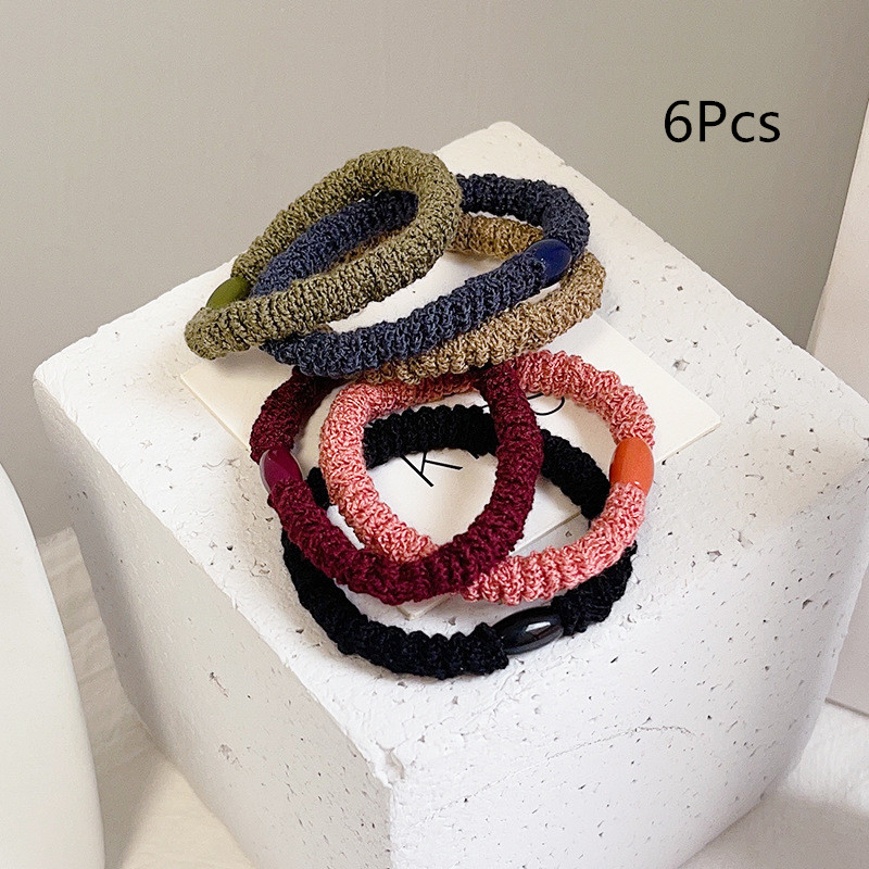 5 pz/pacco di base Spessore Intrecciato Fasce Elastiche per Capelli Semplice Elastico coda di Cavallo Corda Nero Marrone Cravatta Dei Capelli fascia per Le Donne Ragazze