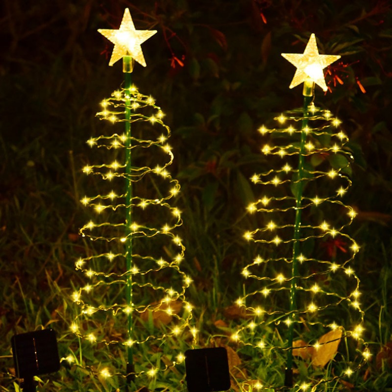 Weihnachtsbaum Hof Lichter Stern Weihnachtsbaum dekorative Lichterkette LED solarbetriebene Bodenstecker in Lichterkette Ich bin Freien