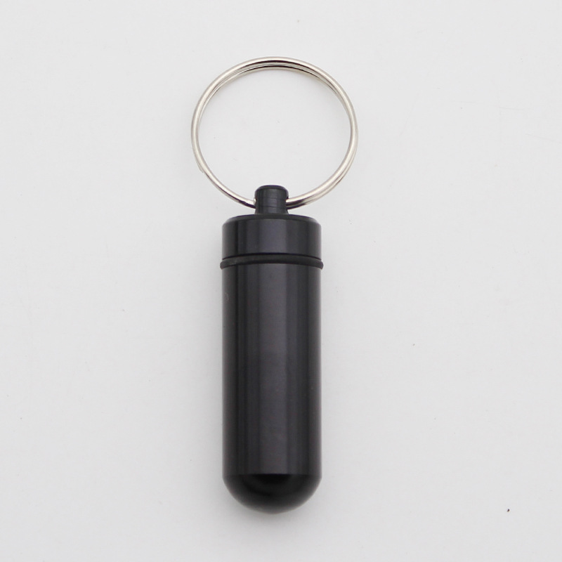 Tragbare Mini-Pillen dose wasserdichte Aluminium hüllen Tabletten Flasche Medizin Vitamin Pillen boxen Fischöl Behälter Veranstalter Lagerung: Black