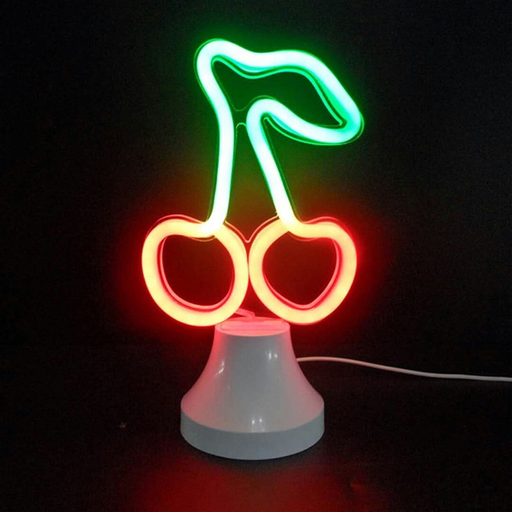 Lampe de Table colorée en forme d'ananas, lumière murale néon LED, décoration de Table, pour la maison, fête d'anniversaire: Cherry