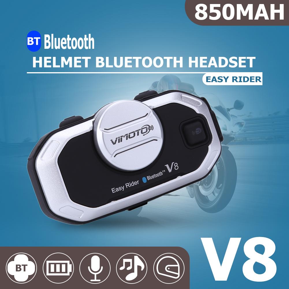 Vimoto V8 Motorhelm Gps Radio Draadloze Stereo Bluetooth 3.0 + Edr Intercom Headset Ruisonderdrukking Helder Geluid