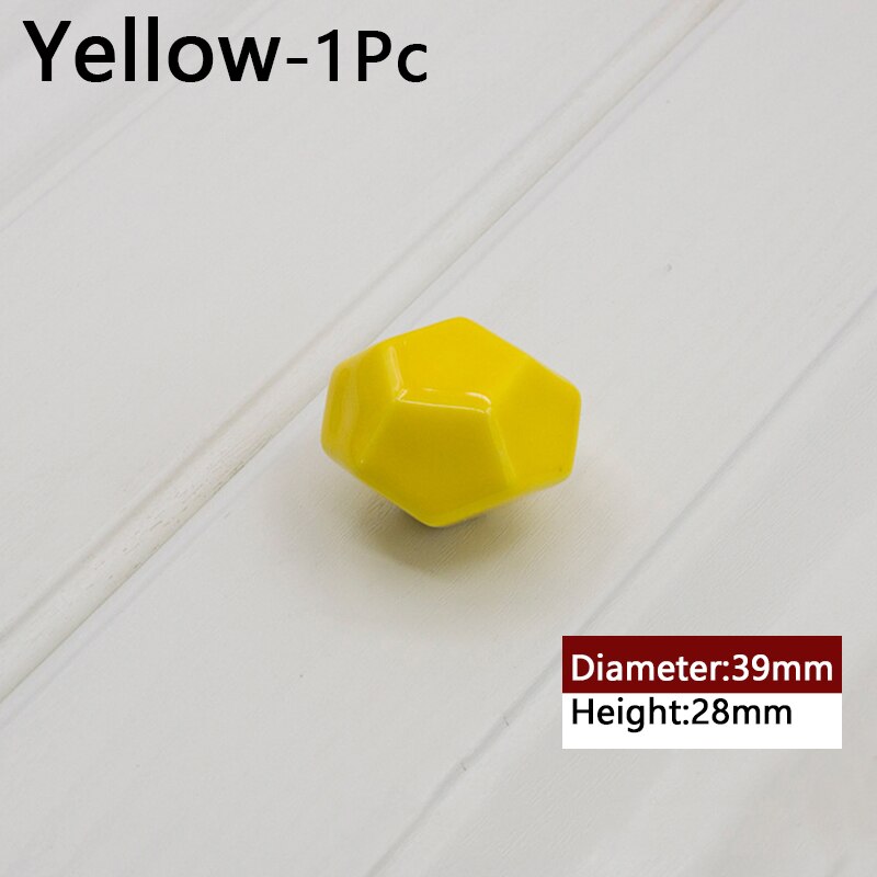 1Pc Enkele Gat Kledingkast Lade Trekt Deurklink Keramiek Kabinet Knop Met Schroef Meubilair Hardware: F