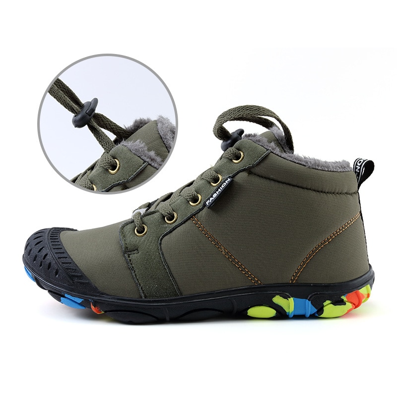 Winter Kinderen Laarzen Voor Jongens Enkel Sneeuw Boot Meisjes Warme Katoenen Schoenen Rubber Antislip Waterdichte Doek Pluche Kinderen martin Laarzen