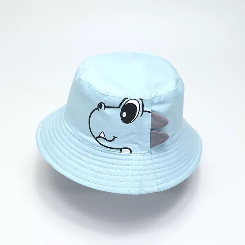 Sombrero de Sol de algodón para bebé, gorros de dinosaurio de dibujos animados, Color sólido, bonito sombrero de cubo para niños, accesorios para bebés de 1 a 3 años