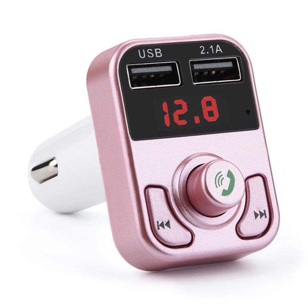 Universele Fm-zender MP3 Bluetooth Ontvanger Aux Stereo Auto Auto Fm-zender Draadloze Radio Adapter Fm Adapter: Rose gold