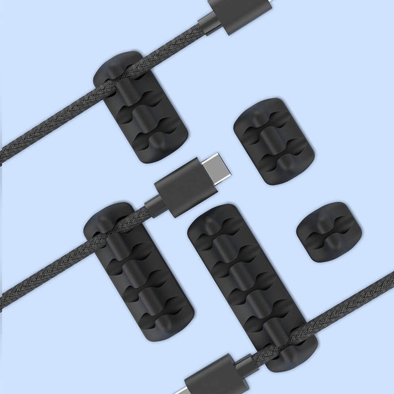 Bcase-organizador de cables de escritorio, clasificación y fijación de cables de datos, soporte de Cable de carga de silicona, concentrador de cables de auriculares