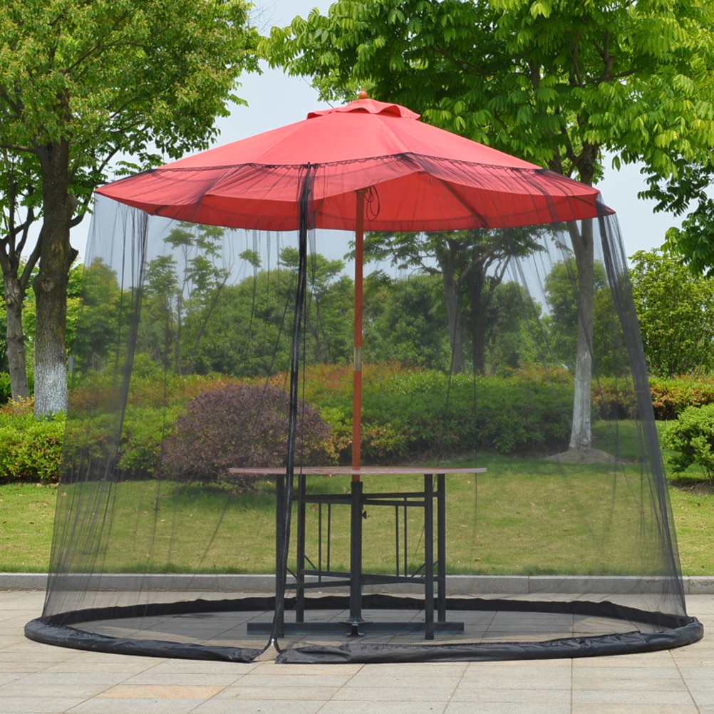 300x230CM Patio parapluie couverture à glissière moustiquaire écran Table parapluie auvent jardin pont meubles pour barre extérieure