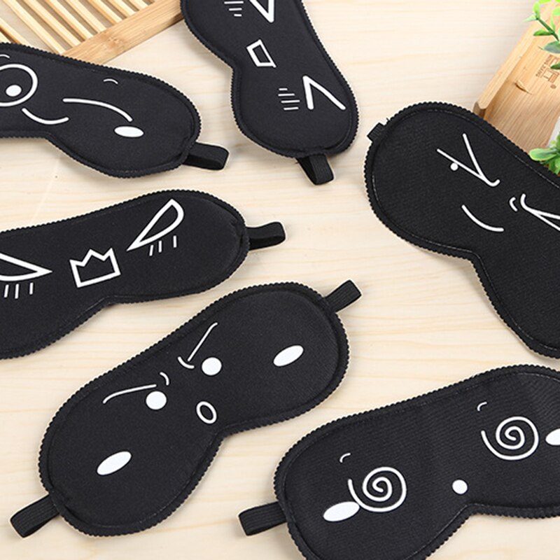 Cute black mask cartoon pattern sleeping eye mask Eyeshade Cover Shade Eye Patch girls Portable Blindfold Travel Eyepatch: Default Title