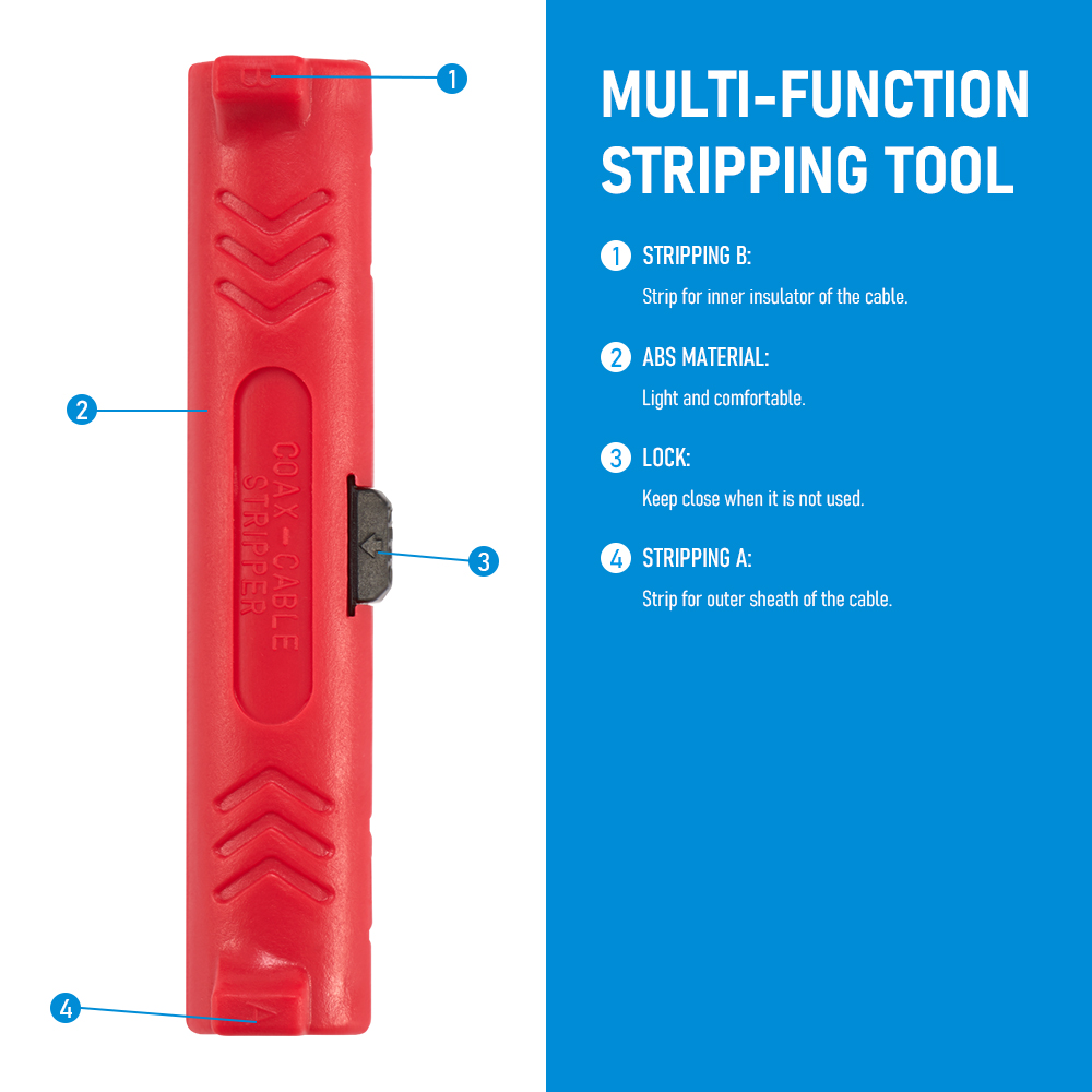 Electric Wire Stripper Pen network cable Tools Wire Cable Cutter Rotary Coaxial Wire Stripping Cutting Machine Pliers: Red