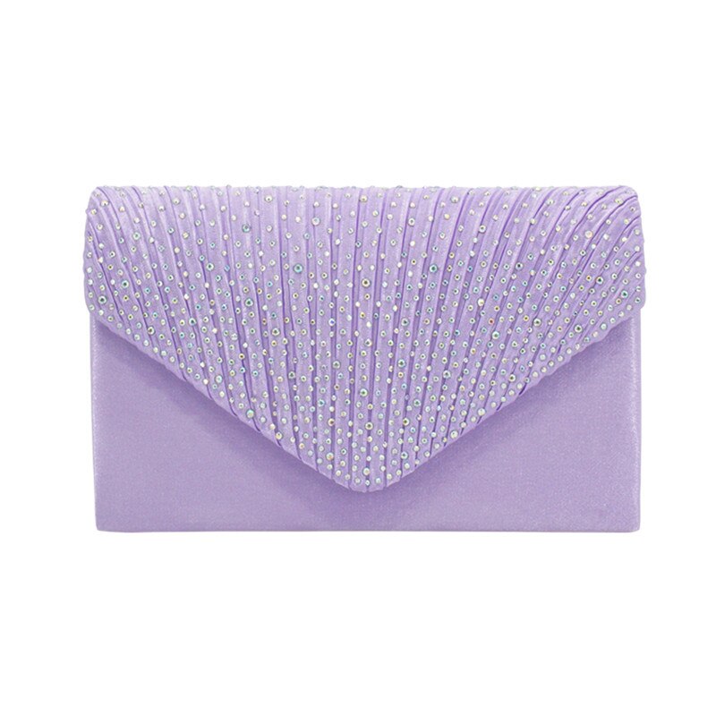 HIGH-END di STRASS pieghettato cena sacchetto di donna che indossa un abito con Cheongsam signora di sacchetto della borsa cena di diamante del sacchetto di mano bag #20: Purple