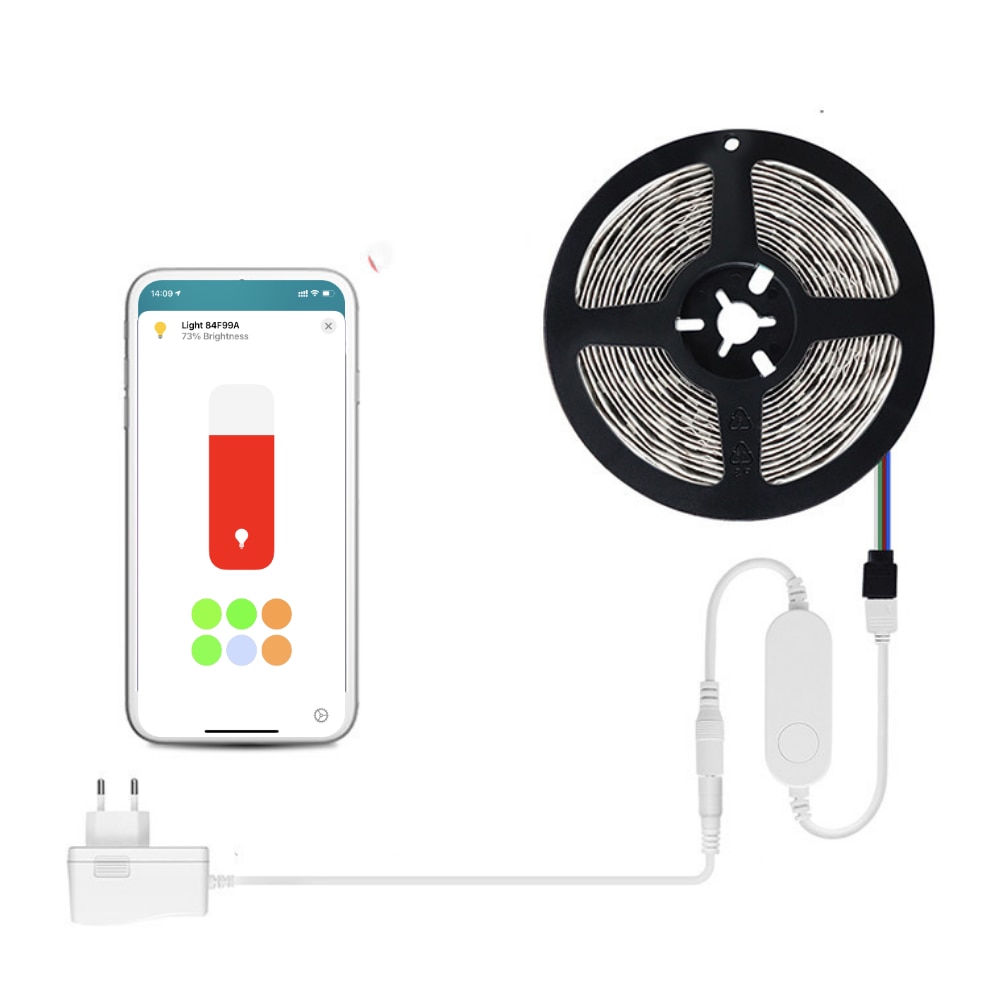 ATHOM Homekit-controlador de tira de luz LED, Control por voz Siri, WIFi, RGB, 5V-24V