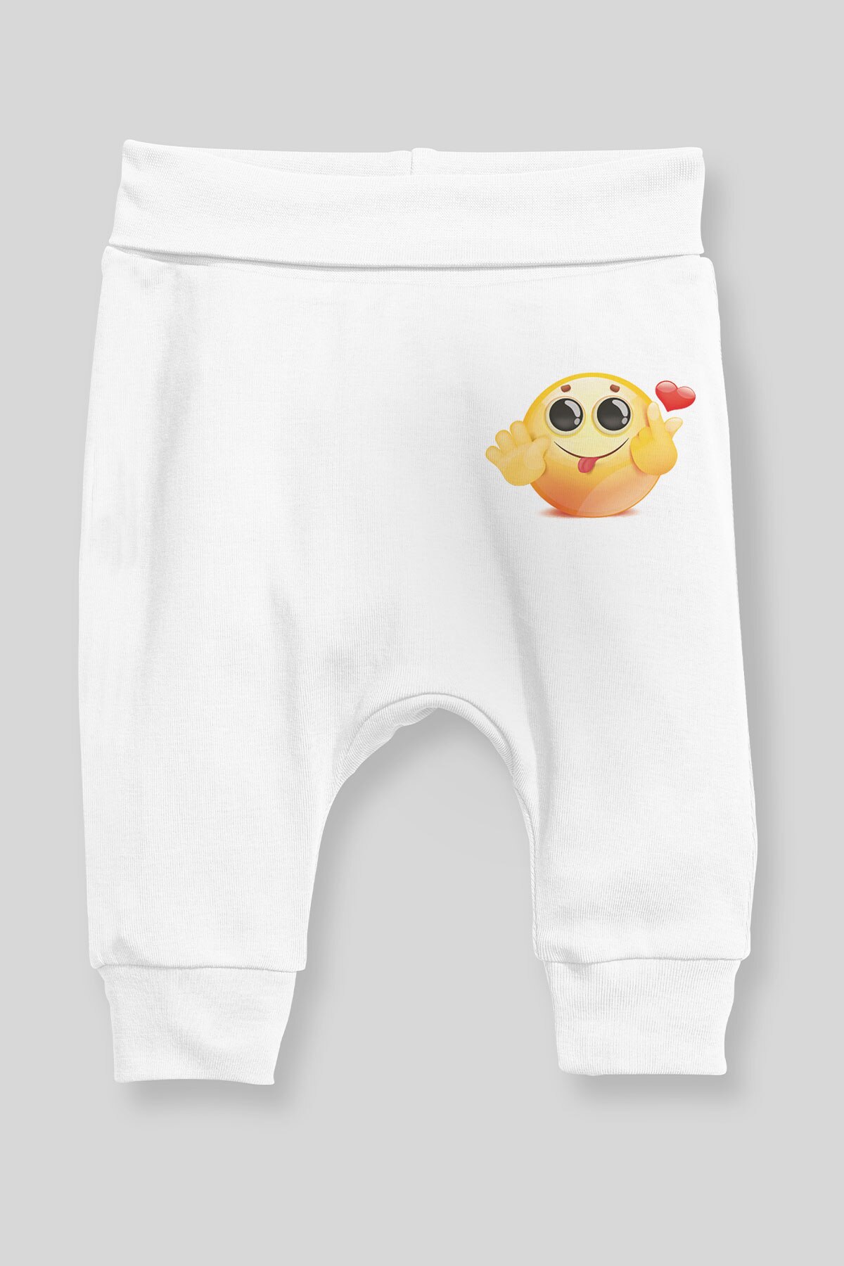 Angeö, hand Baby Cool Emoji Baby Girl Harem Pants Pantalon White