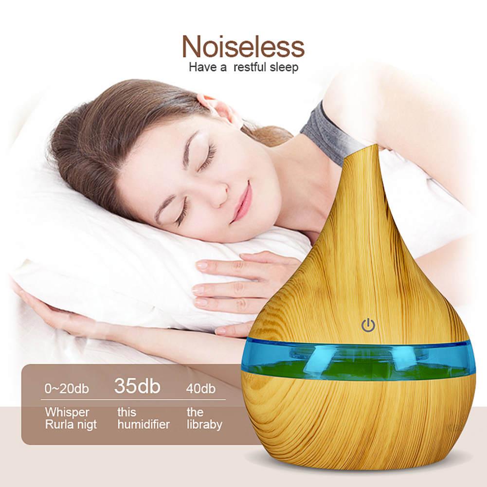 145x110MM 300ml 5V DC/USB Wooden Ultrasonic Air Humidifier USB Electric Aroma Essential Oil Air Diffuser For Car