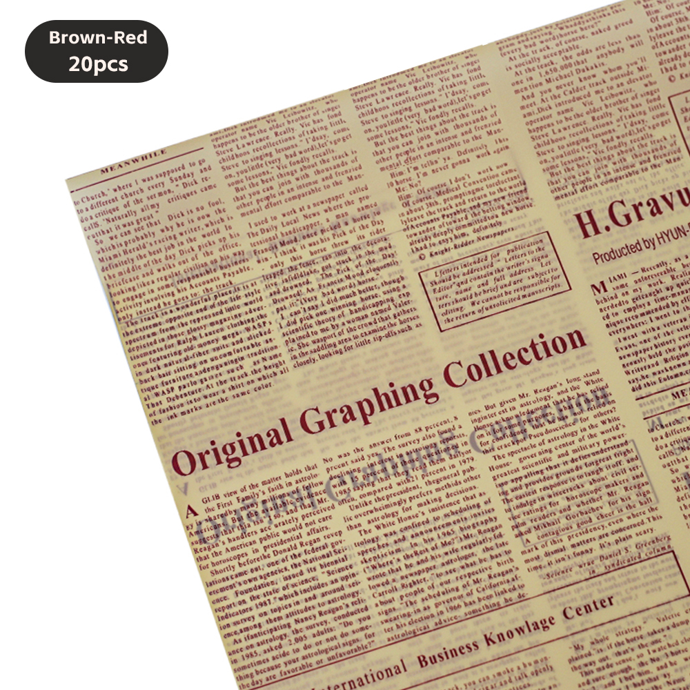 20 Blatt dünnes Geschenkpapier für englische Zeitungen im Vintage-Stil – Geschenkpapier für Blumenstrauß, Bastel- und Kunstwerke: Licht Gelb