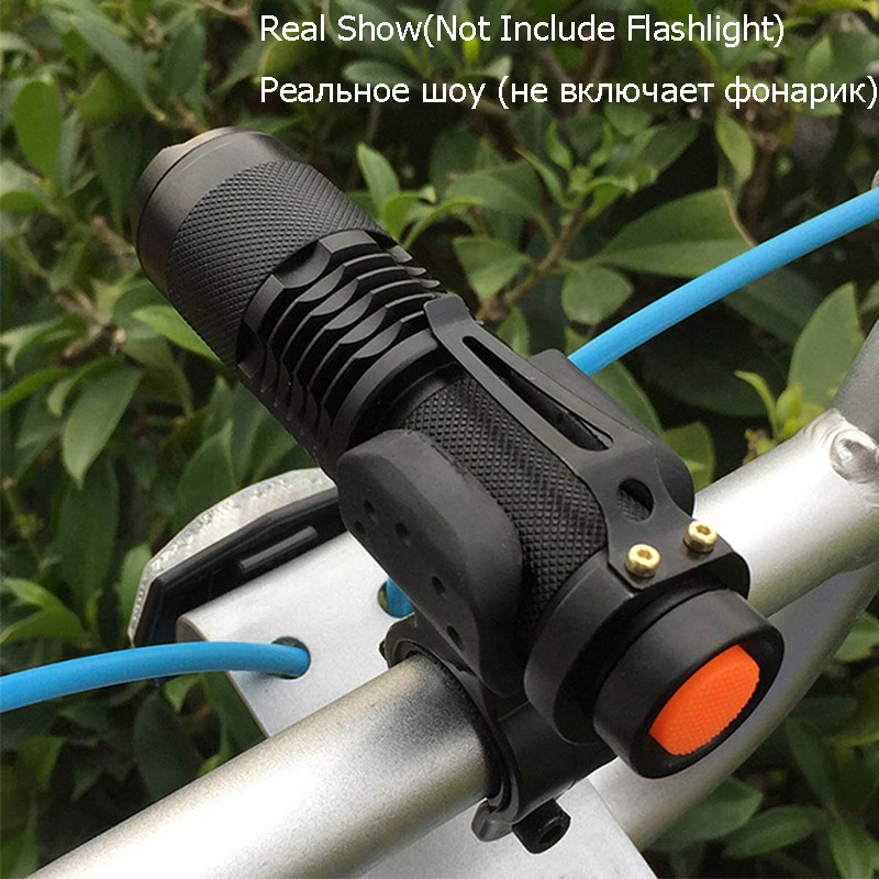 ZK50 led bicycle lights Torch Clip Clamp Universal 360 Swivel Bicycle Bike LED Flashlight Mount Bracket Holder