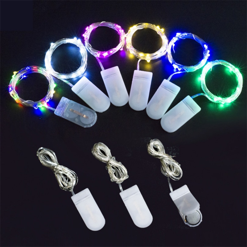 1 M 10 Leds Kerstverlichting LED Koperdraad Fairy String Lights Battery Operated bruiloft Decoratie guirlande strips