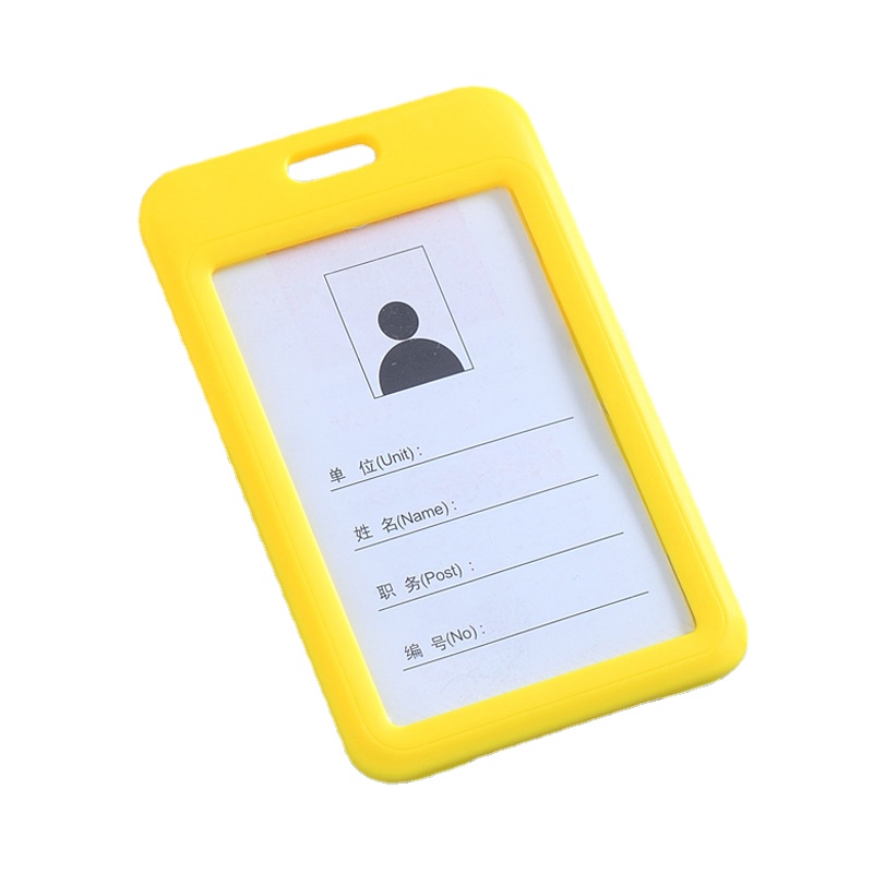 2pcs/set Double Transparent Card Holder Pass Work Permit Sleeve Case for Staff Nurse Workers ID Badge Holder Cards Protector: dark blue