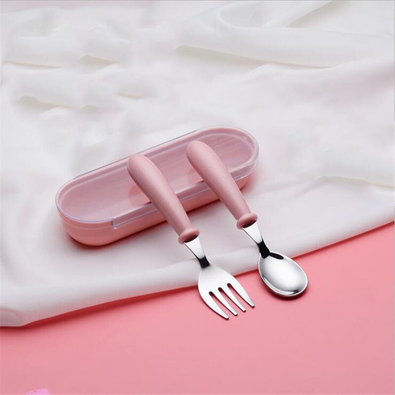 2pcs Tableware Cartoon Kids Spoon And Fork Set Stainless Steel Cute Fork Spoon Baby Spoons Kids Fork Baby Gadgets Baby Spoon Set