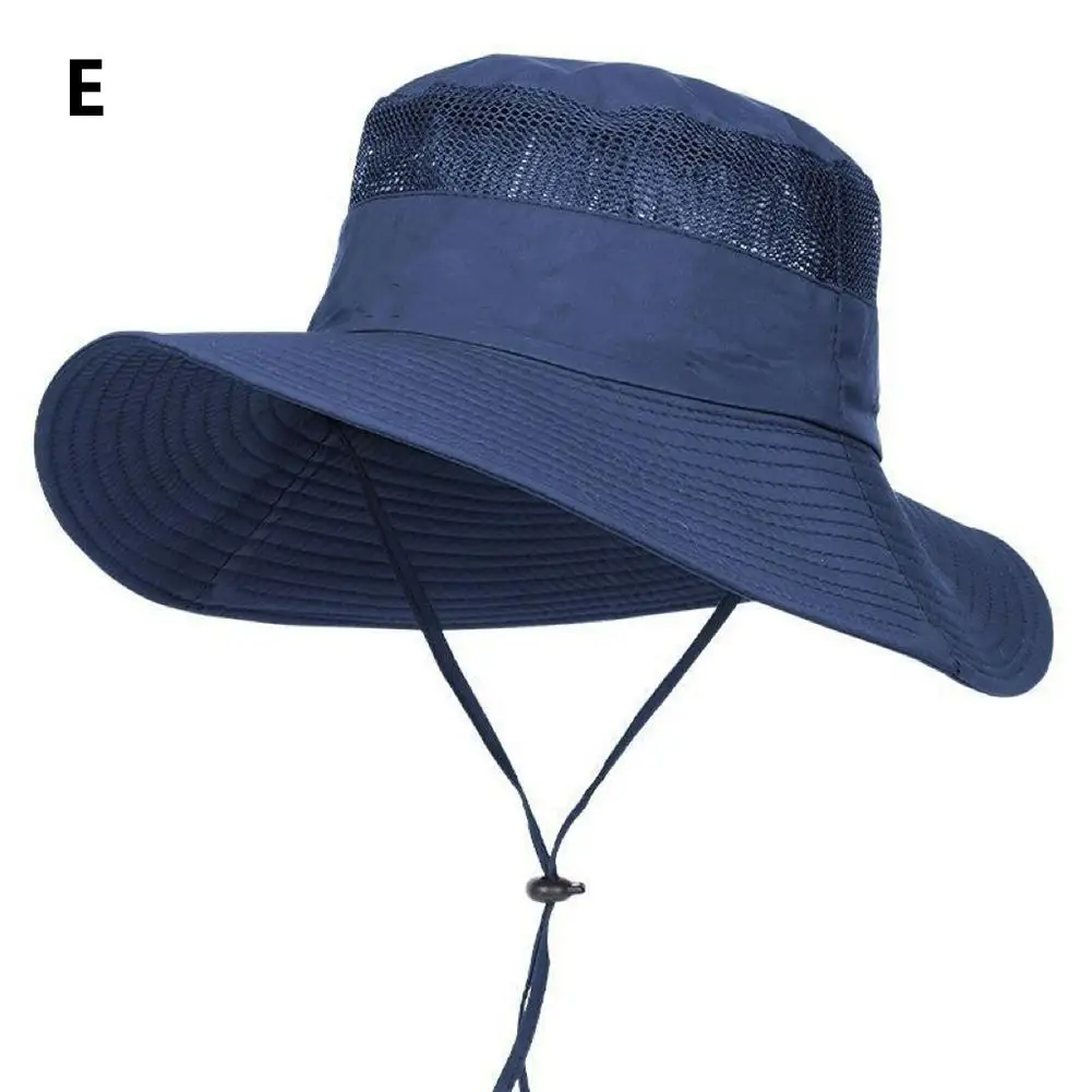 Chapéu de aba grande para guarda-sol ao ar livre masculino e chapéu protetor solar, chapéu de sol de verão, chapéu de pesca, chapéu de pescador de montanhismo k9n7: MULTI