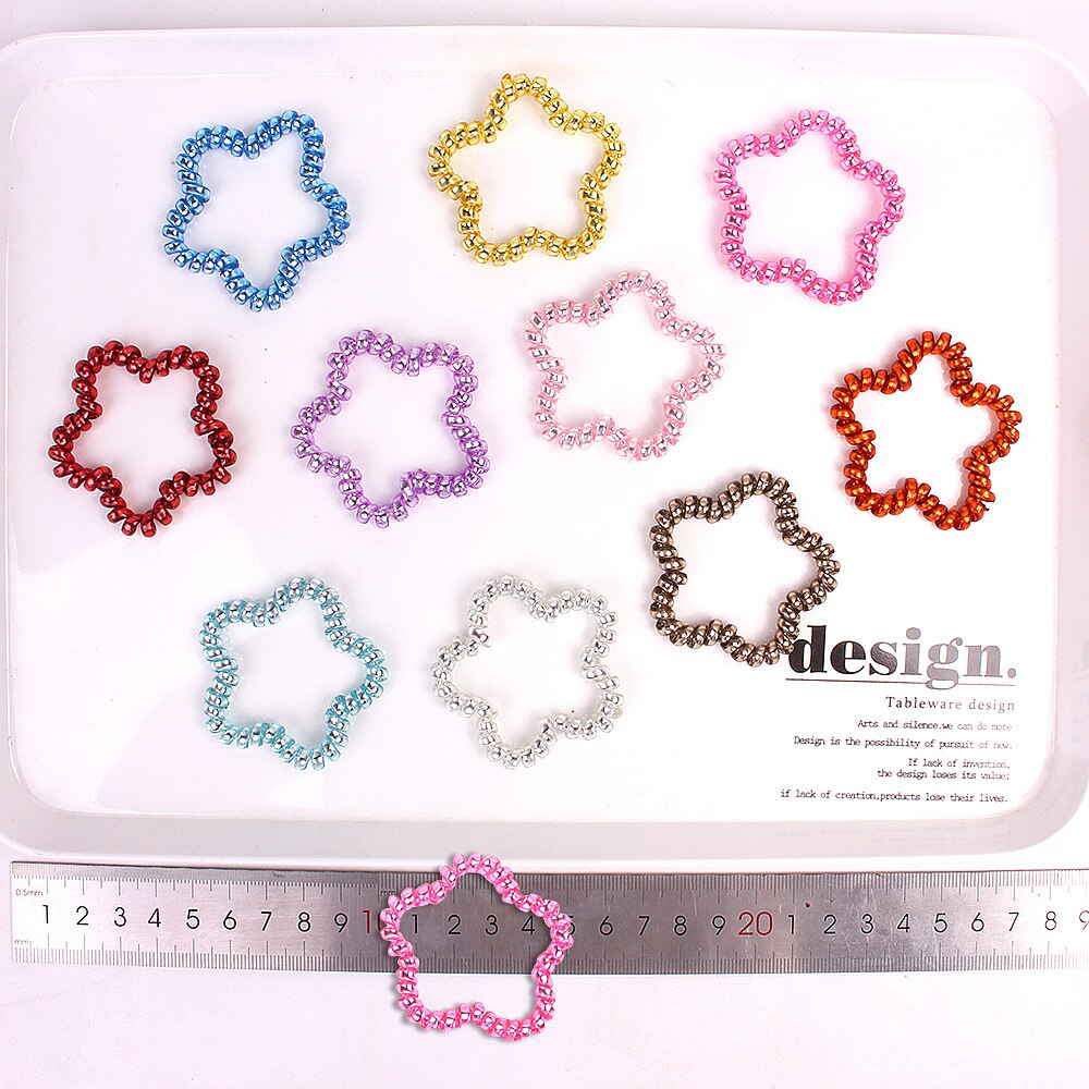Estrella de mar mariposa transparente elástico pelo Scrunchies teléfono bobina, titular de cola de caballo elástico, cuerda de lazo de pelo para las mujeres, 10Yc12700: 1100129001