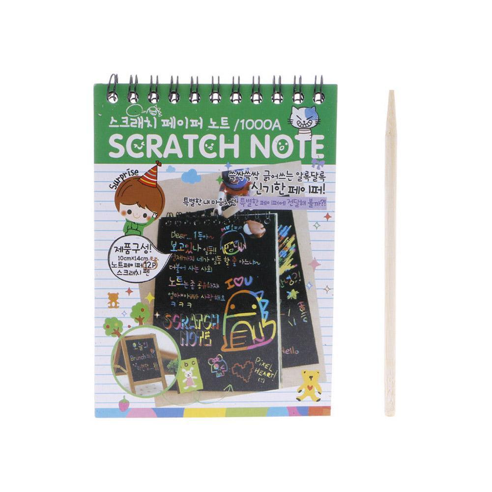 DIY Coil Scratch Drawing Notebook Colorful Painting Paper Drawing Graffiti Painting Art Scratch Paper With Pen Kids