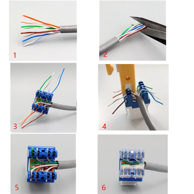 amp katt 6 rj45 -innsats sluttstein-jack  t568a/ b til gigabit-nettverk katt .6 ethernet-kontakt