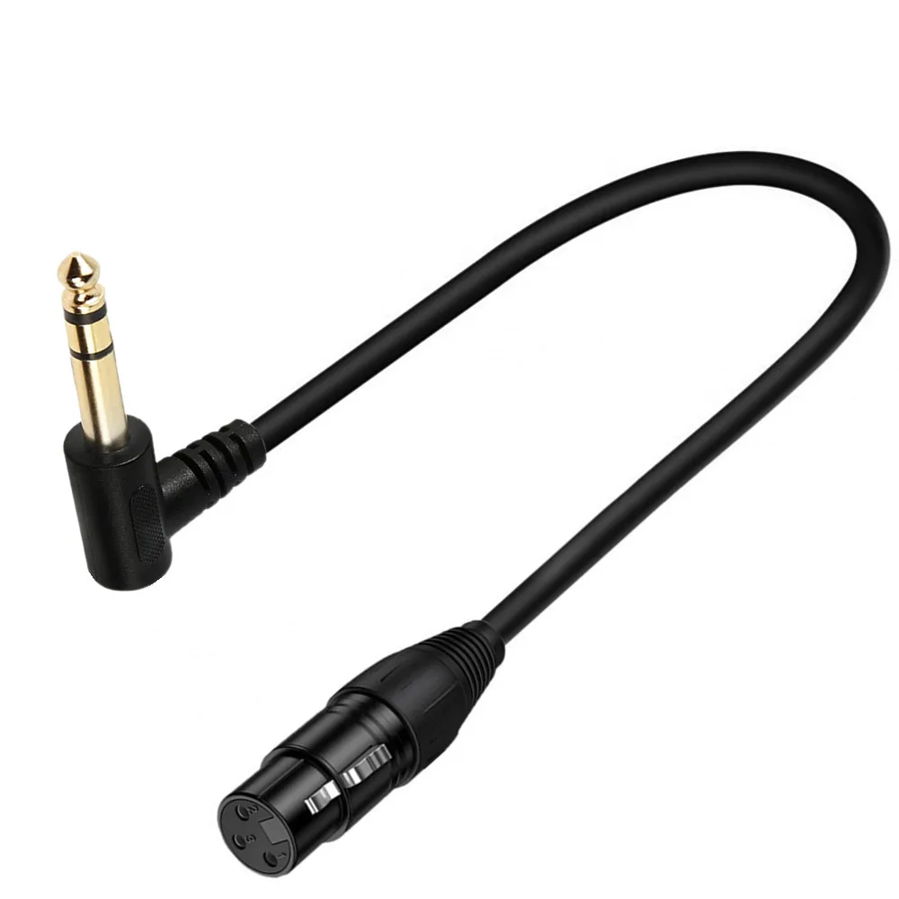 90 graus ângulo reto 1/4 Polegada trs para xlr macho cabo de interconexão de sinal balanceado quarto de polegada para xlr cabo de remendo 0.5m