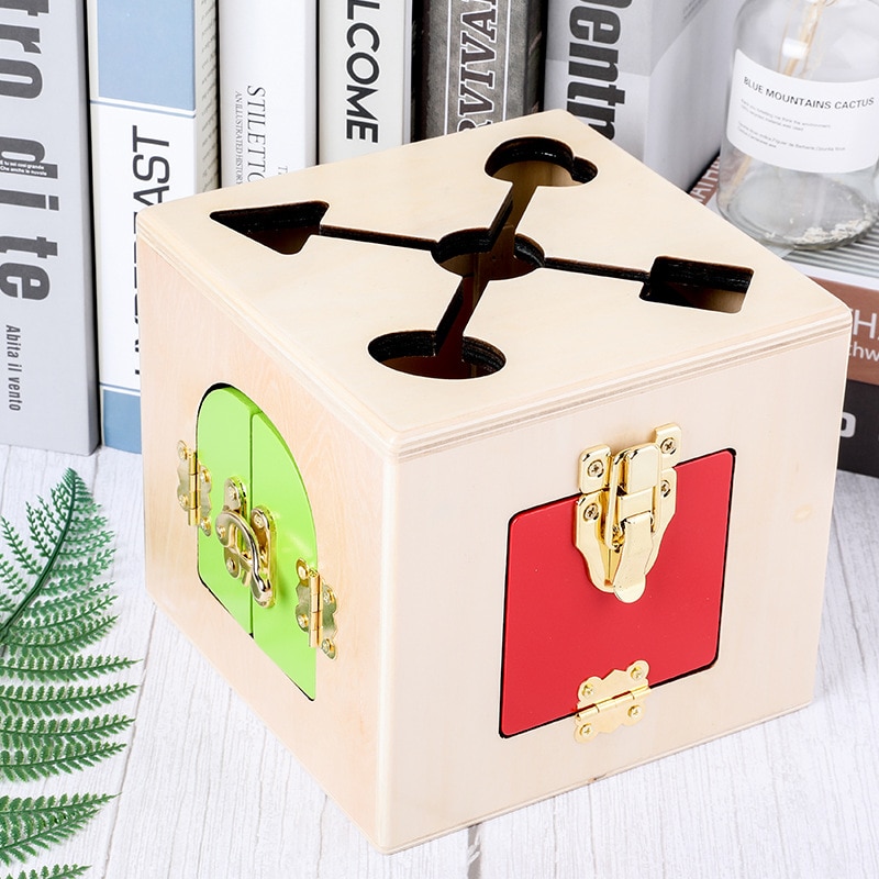 model imitates lockbox early education puzzle 3 years old and above kindergarten to learn fire lock box block toy
